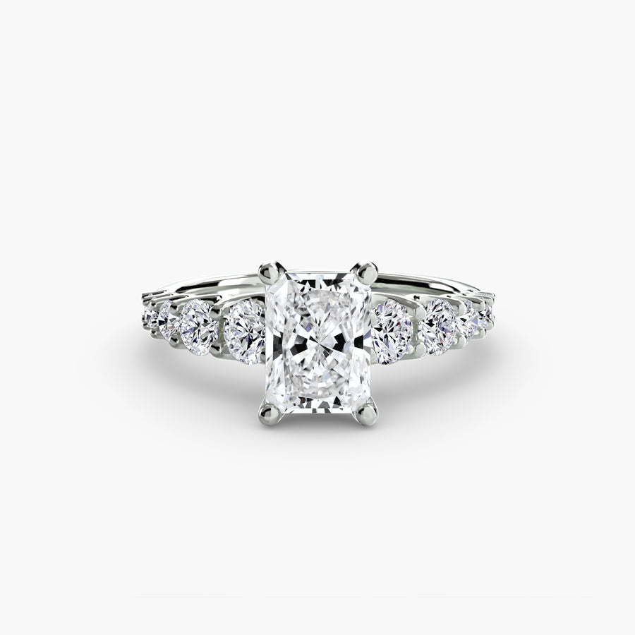 14K White Gold / Radiant The Graduated Accent Ring