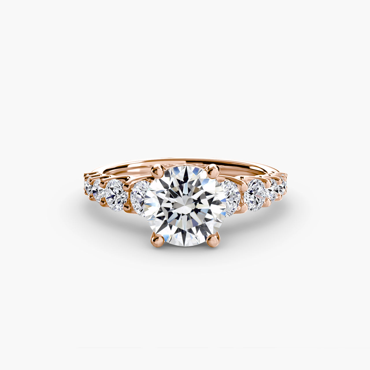 14K Rose Gold / Round The Graduated Accent Ring