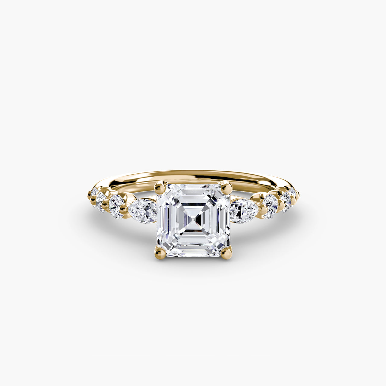 14K Yellow Gold / Asscher The Tiered Accent Ring