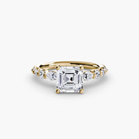 Thumbnail for 14K Yellow Gold / Asscher The Tiered Accent Ring