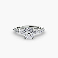 Thumbnail for 14K White Gold / Cushion The Tiered Accent Ring