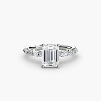 Thumbnail for 14K White Gold / Emerald The Tiered Accent Ring