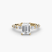 Thumbnail for 14K Yellow Gold / Emerald The Tiered Accent Ring