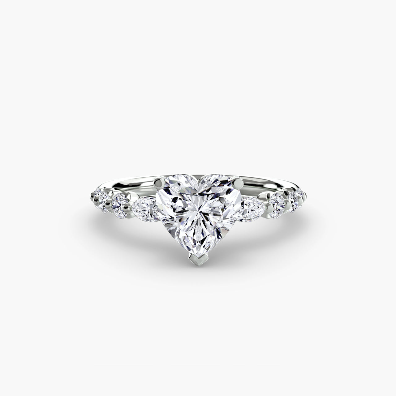 14K White Gold / Heart The Tiered Accent Ring