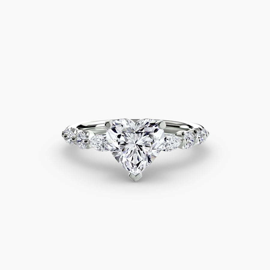 14K White Gold / Heart The Tiered Accent Ring
