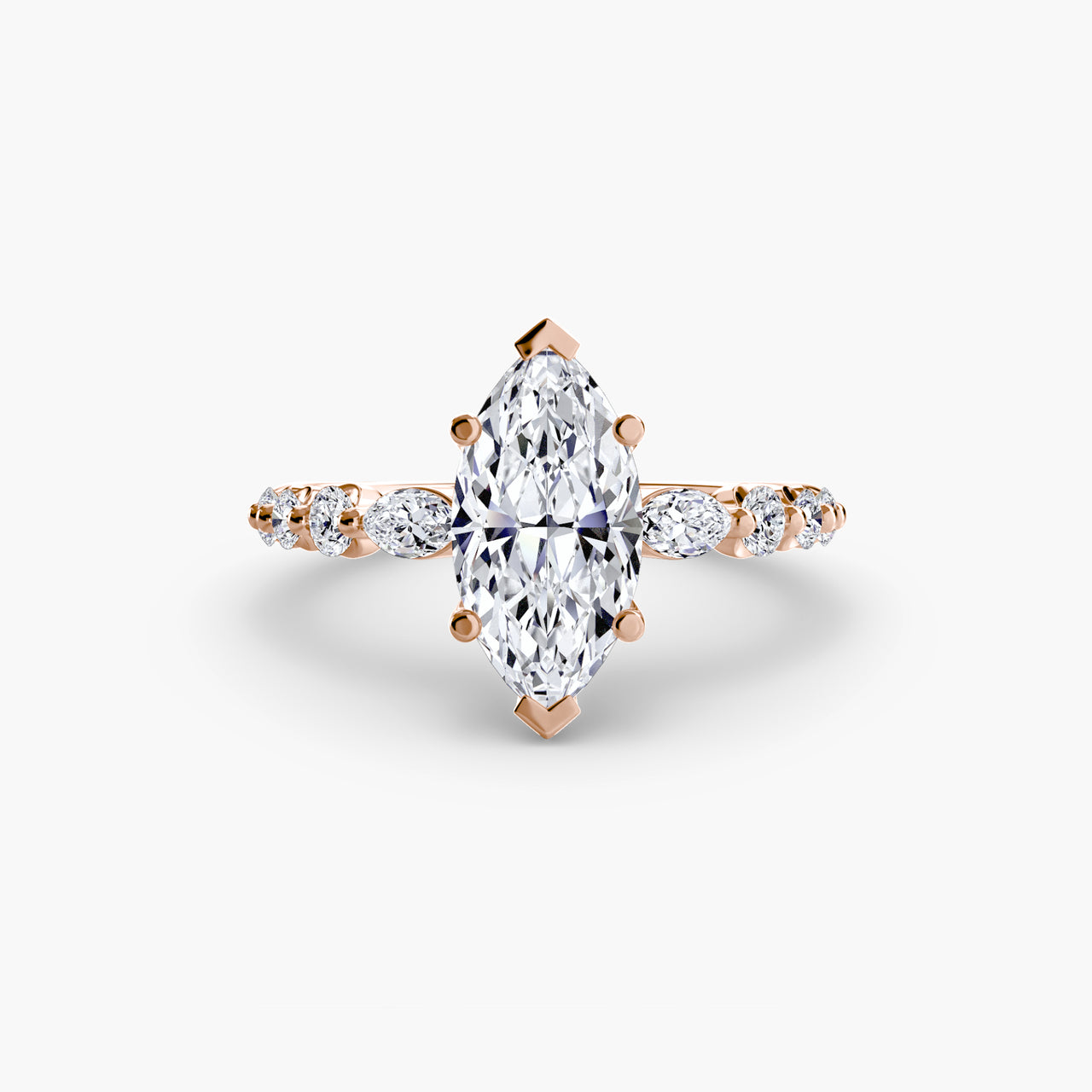 14K Rose Gold / Marquise The Tiered Accent Ring