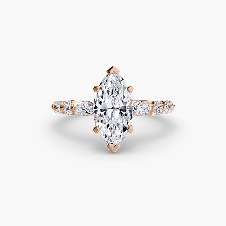 14K Rose Gold / Marquise The Tiered Accent Ring