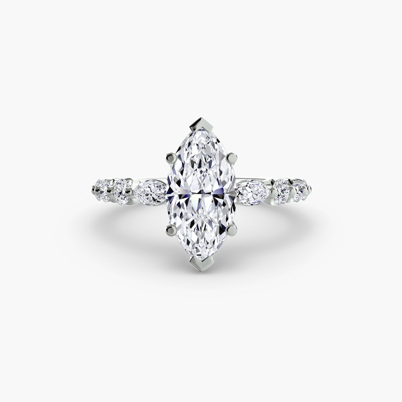 14K White Gold / Marquise The Tiered Accent Ring