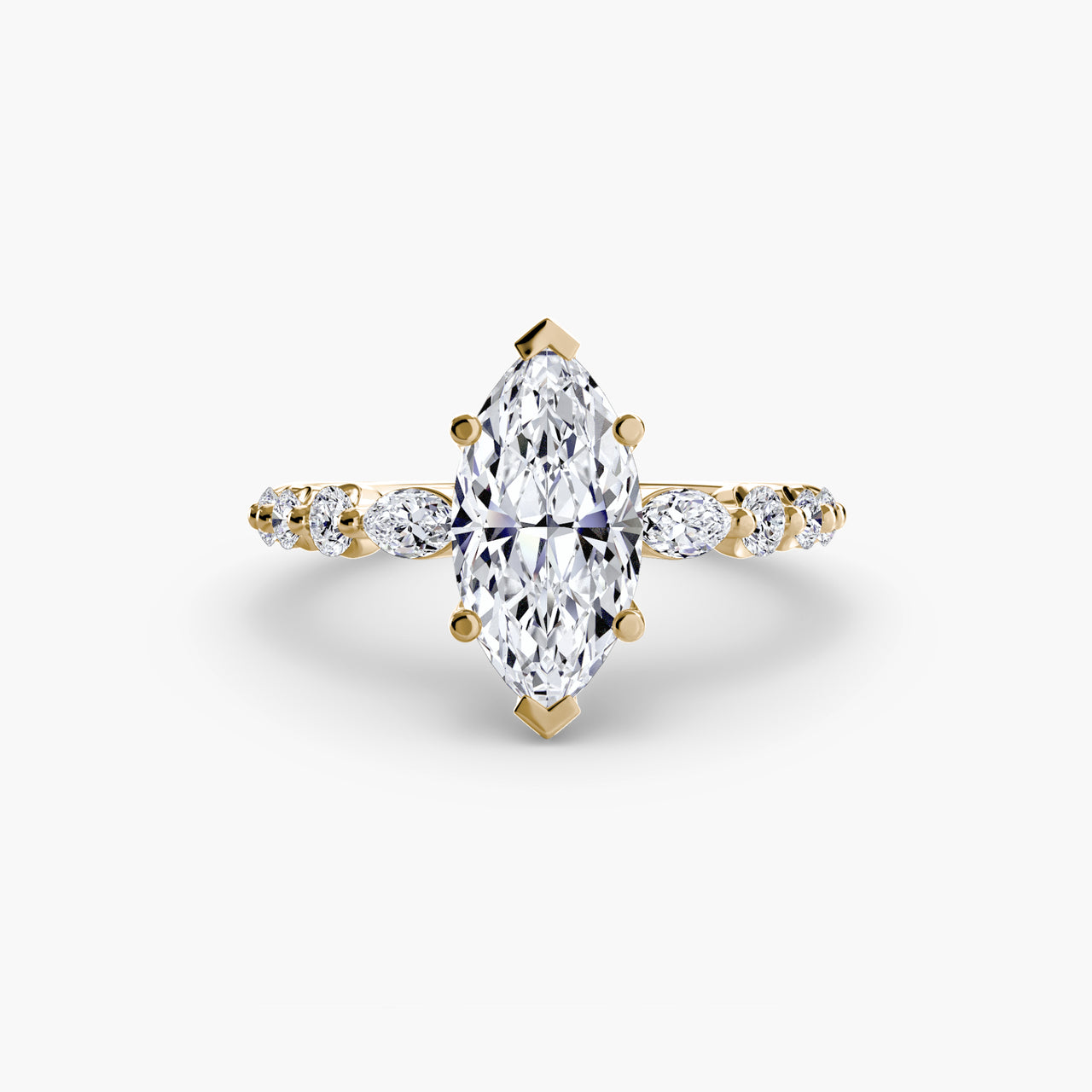 14K Yellow Gold / Marquise The Tiered Accent Ring