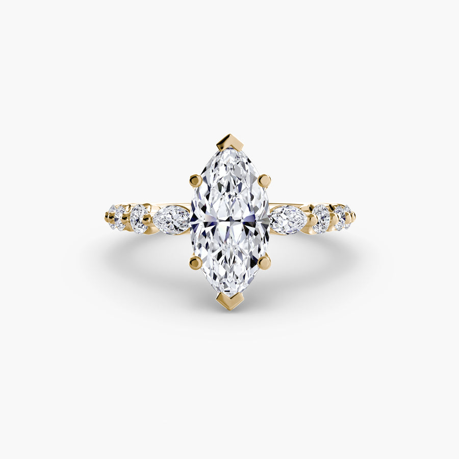 14K Yellow Gold / Marquise The Tiered Accent Ring
