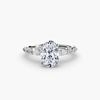 Thumbnail for 14K White Gold / Oval The Tiered Accent Ring
