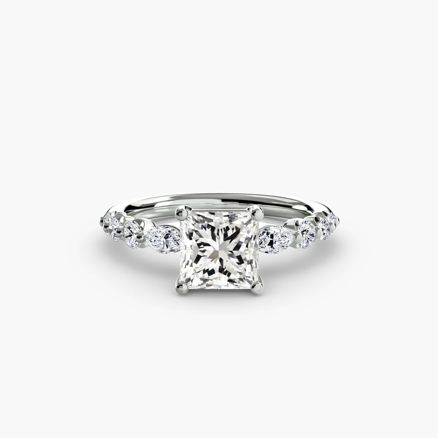 14K White Gold / Princess The Tiered Accent Ring