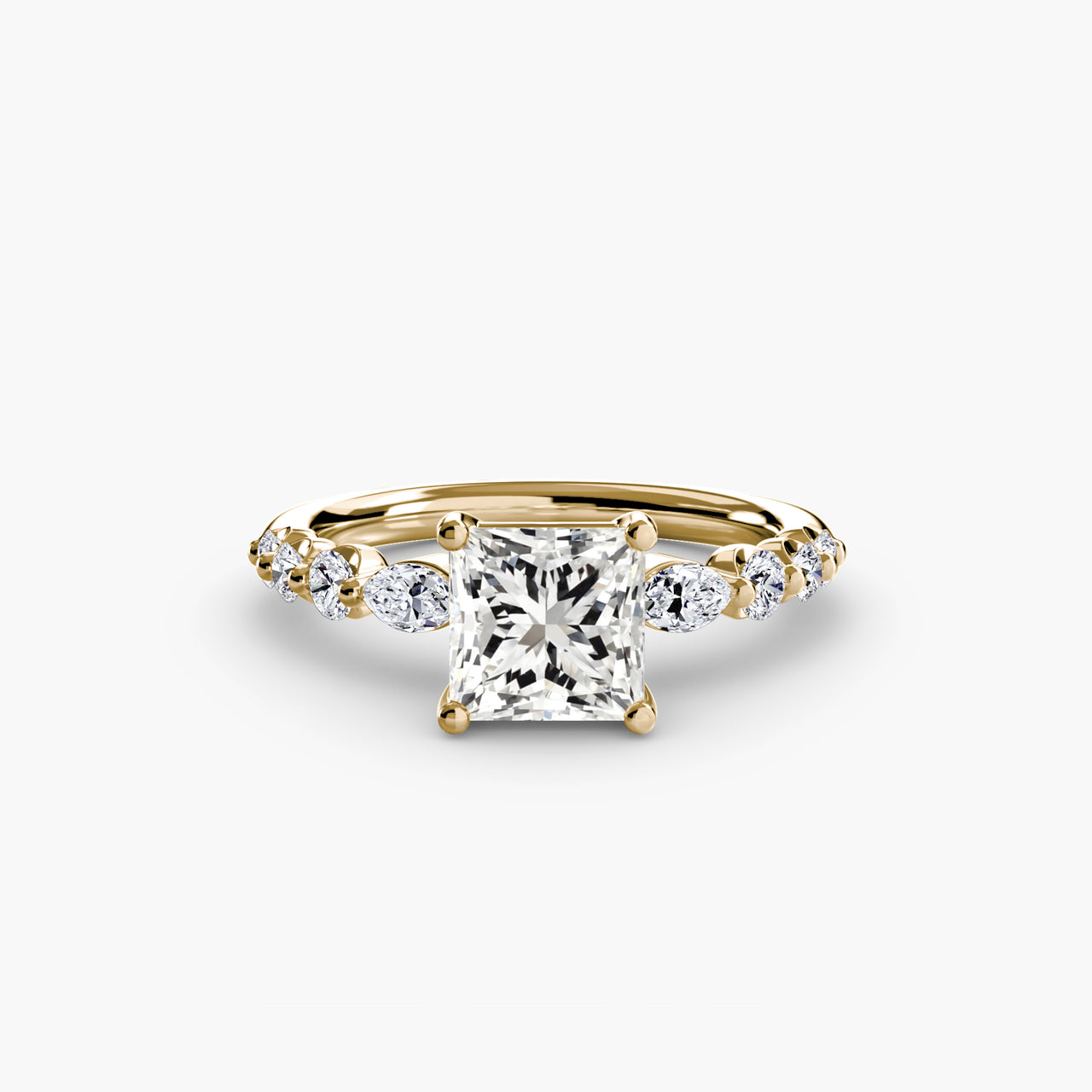 14K Yellow Gold / Princess The Tiered Accent Ring