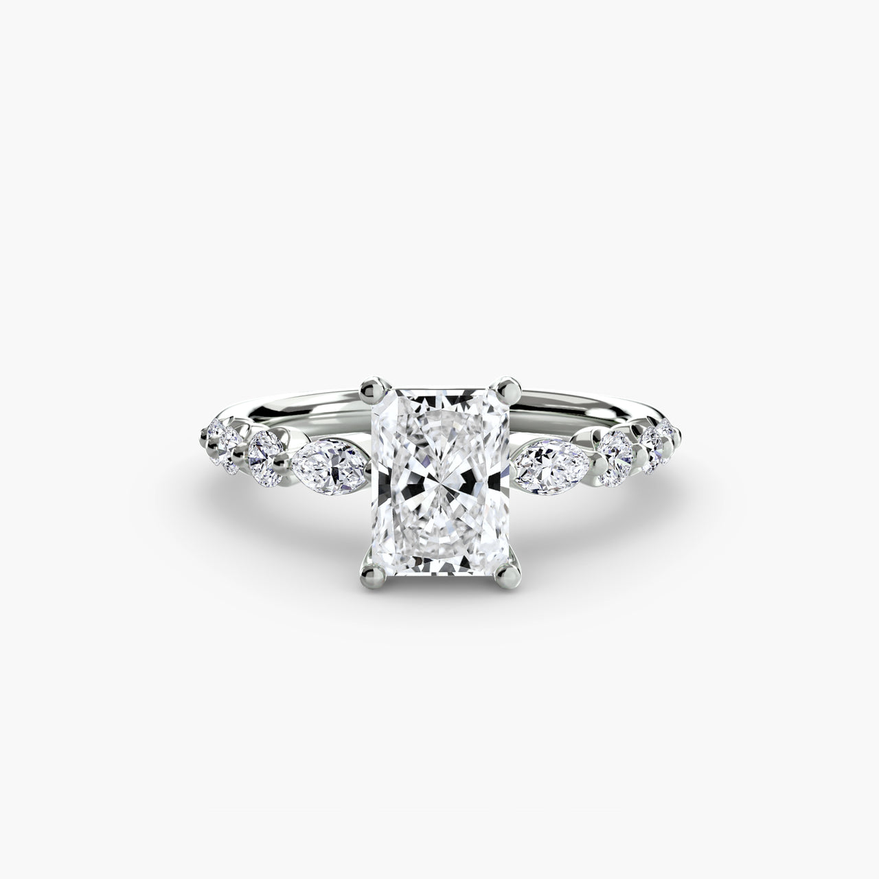 14K White Gold / Radiant The Tiered Accent Ring