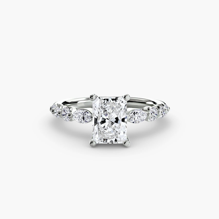 14K White Gold / Radiant The Tiered Accent Ring