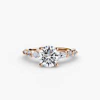 Thumbnail for 14K Rose Gold / Round The Tiered Accent Ring