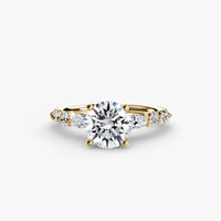 Thumbnail for 14K Yellow Gold / Round The Tiered Accent Ring
