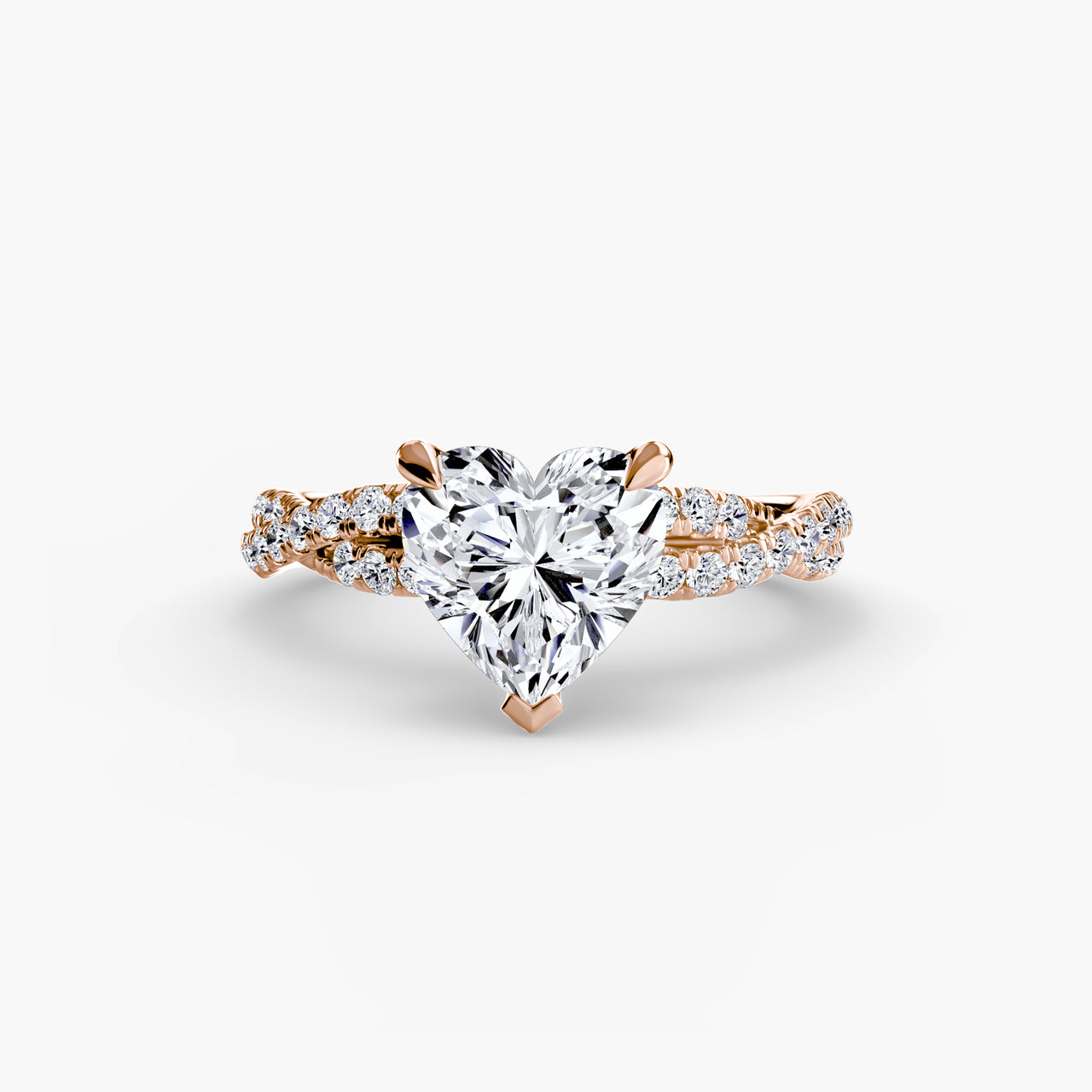 14K Rose Gold / Heart The Twisted Pavé Solitaire