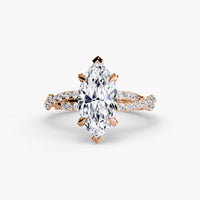 Thumbnail for 14K Rose Gold / Marquise The Twisted Pavé Solitaire