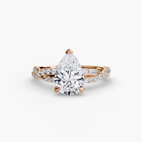 Thumbnail for 14K Rose Gold / Pear The Twisted Pavé Solitaire