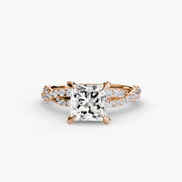 Thumbnail for 14K Rose Gold / Princess The Twisted Pavé Solitaire
