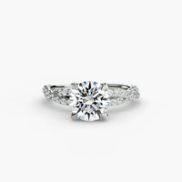 Thumbnail for 14K White Gold / Round The Twisted Pavé Solitaire