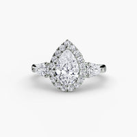 Thumbnail for Three-Stone Ring with Halo