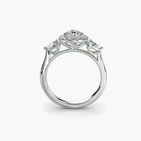 Thumbnail for Three-Stone Ring with Halo