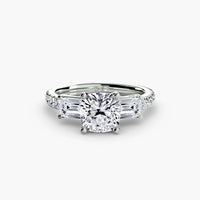 Thumbnail for Three-Stone Ring with Pavé Band 4