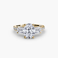 Thumbnail for Three-Stone Ring with Pavé Band 4