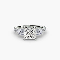 Thumbnail for Three-Stone Ring with Pavé Band 4