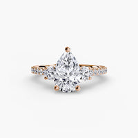 Thumbnail for Three-Stone Ring with Pavé Band 5