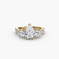 Thumbnail for 14K Yellow Gold / Pear Three-Stone with Pavé Band 2