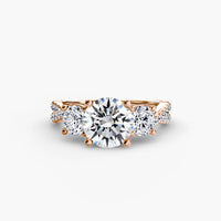 Thumbnail for 14K Rose Gold / Round Three-Stone with Pavé Band 2