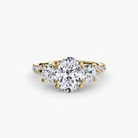 Thumbnail for 14K Yellow Gold / Oval Three-Stone with Pavé Band 3
