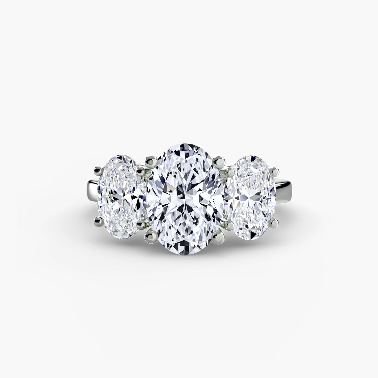 14K White Gold / Oval Trilogy Oval
