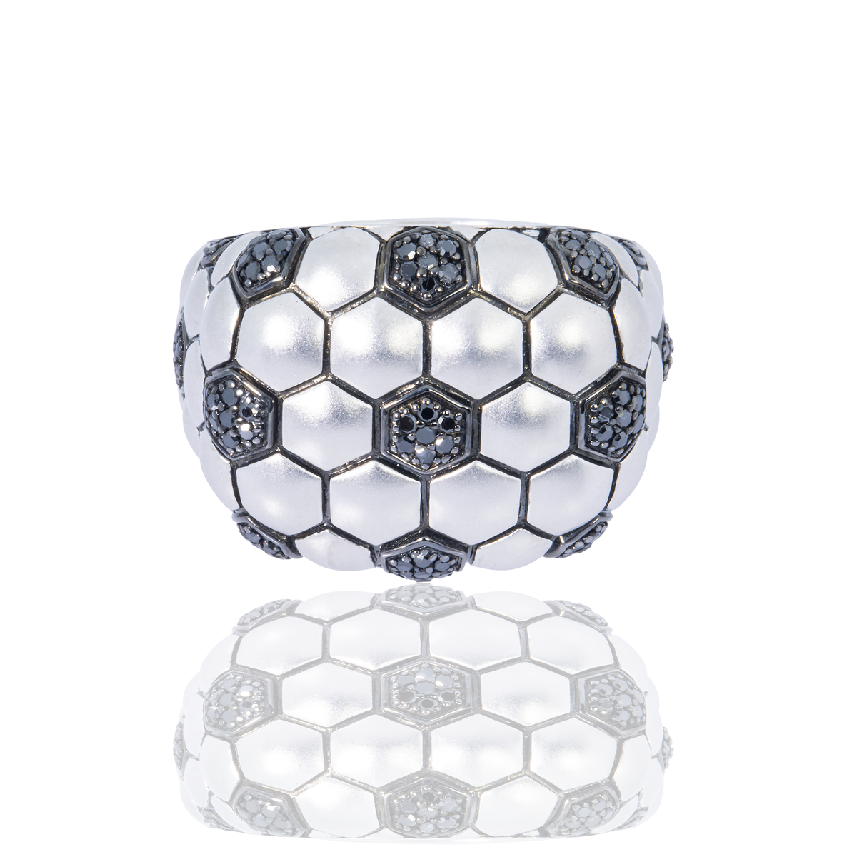 Pure .925 Sterling Silver Soccer Ball Ring – Avianne Jewelers