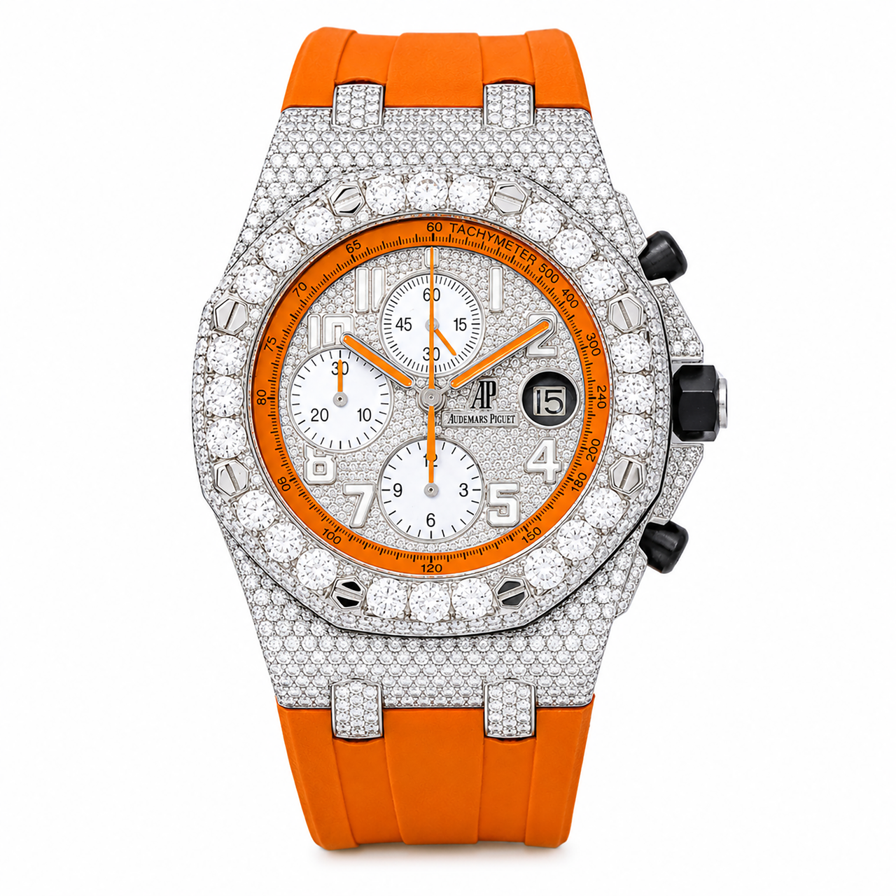 Audemars Piguet Royal Oak Offshore Diamond Chronograph Orange Rubber Strap