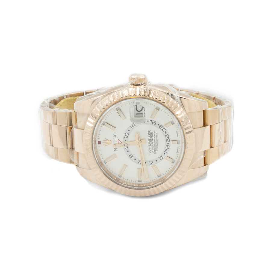 Rolex 326935 Sky-Dweller Rose Gold White Index Dial Watch