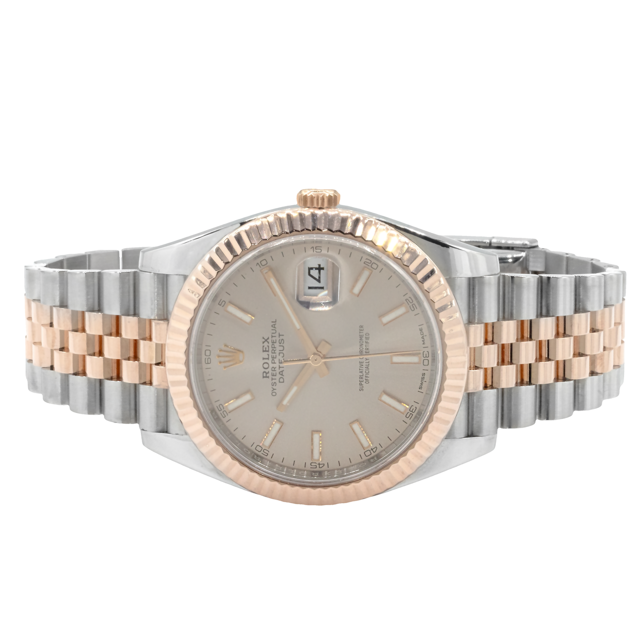 Rolex Datejust 41 stainless Steel and Rose Gold Jubilee Sundust Index Dial Watch 126331