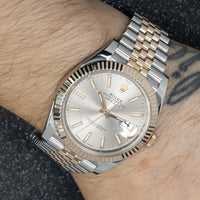 Thumbnail for Rolex Datejust 41 stainless Steel and Rose Gold Jubilee Sundust Index Dial Watch 126331