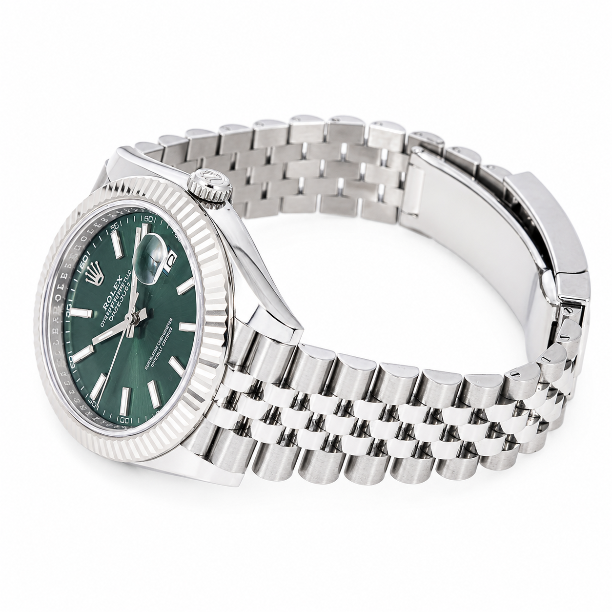 Rolex Datejust 41 Steel & White Gold Mint Green Dial Jubilee Bracelet