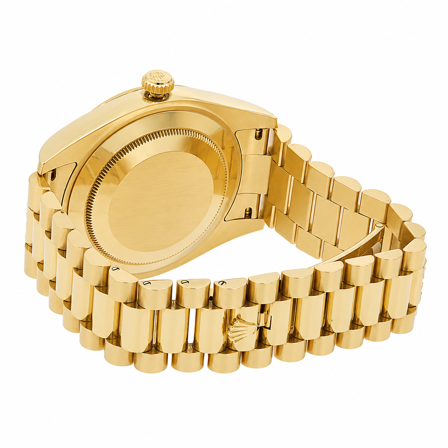 Rolex Day-Date II Yellow Gold Champagne Diamond Dial Watch 218238