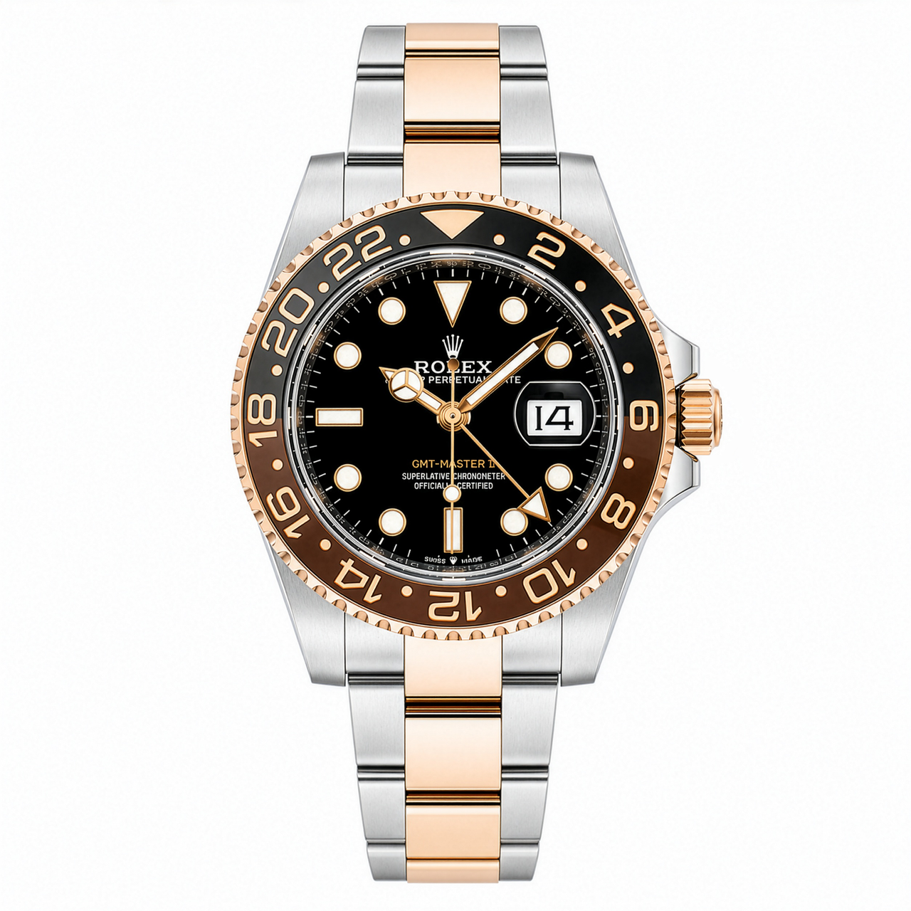 Rolex GMT-Master II Two-Tone Steel & Everose Gold Root Beer Black Dial Oyster Bracelet