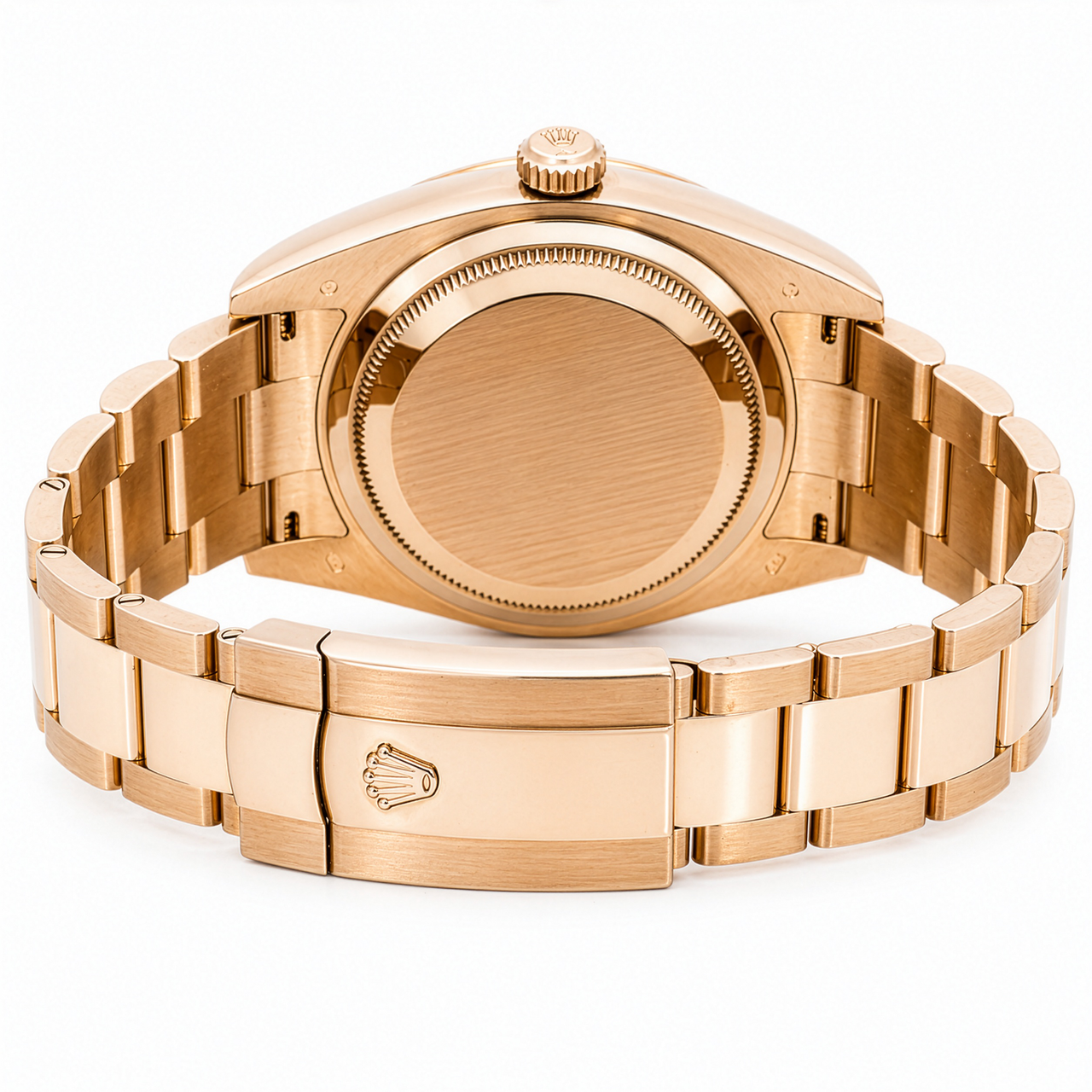 Rolex Sky-Dweller Everose Gold Sundust Dial Fluted Bezel Oyster Bracelet
