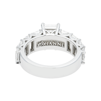 Thumbnail for 14K White Gold Emerald Cut Diamond Channel Set Engagement Ring 7.63 CTW VVS2 E-F