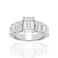 Thumbnail for 14K White Gold Emerald Cut Diamond Channel Set Engagement Ring 7.63 CTW VVS2 E-F