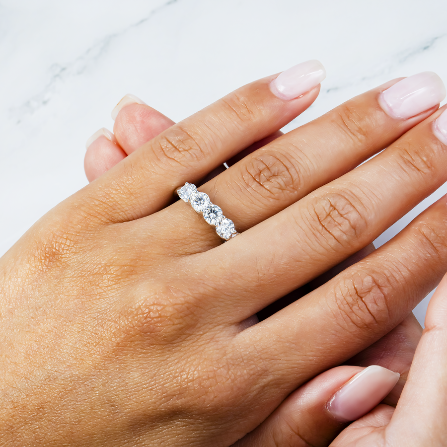 14k White Gold Lab Diamond Wedding Ring Band 1.62 ctw
