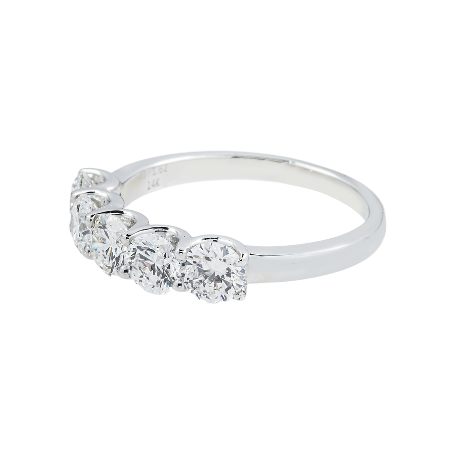 14k White Gold Lab Diamond Wedding Ring Band 1.62 ctw