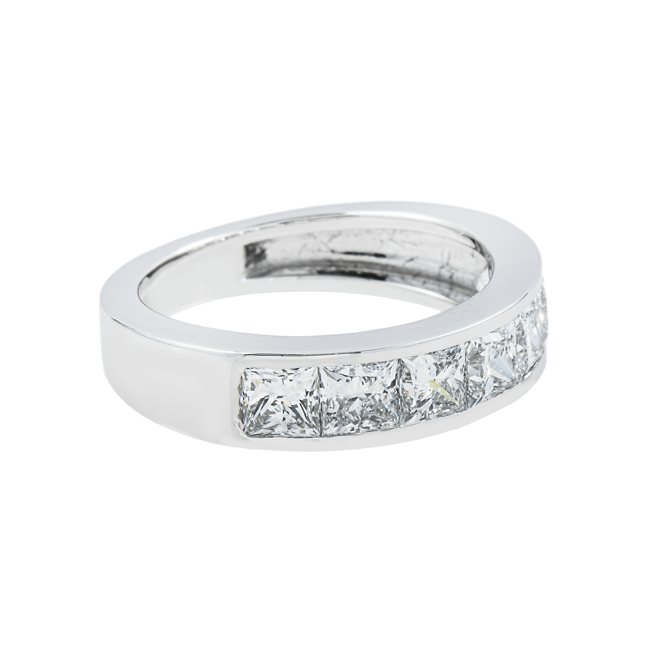 14k White Gold Princess Cut Lab Diamond Wedding Ring Band 2.17 ctw